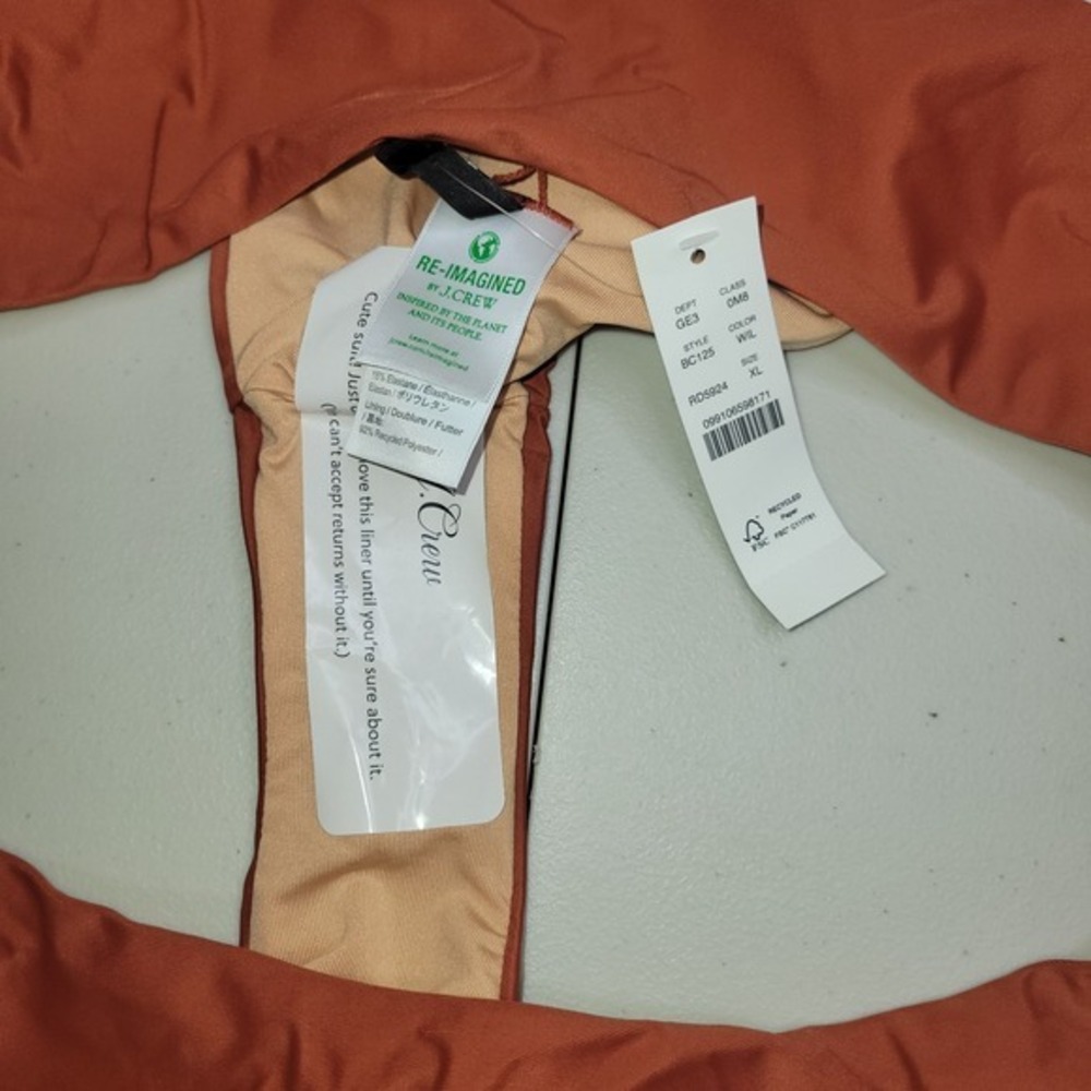 New J.Crew Curved-Waist Cheeky Bikini Bottom Womens XL Brown Swim BC125 Solid - Picture 4 of 6